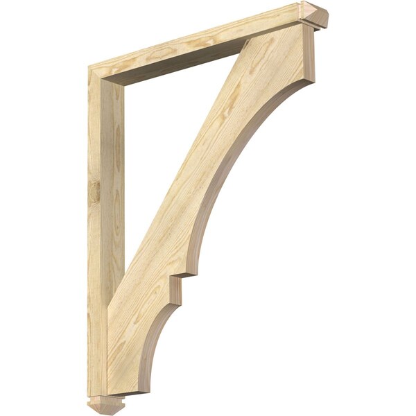 Ekena Millwork Balboa Arts and Crafts Rough Sawn Bracket w/ Offset Brace, Douglas Fir, 4"W x 32"D x 40"H BKT0402X32X40BOA03RDF - main